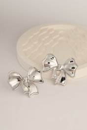 Heliophilia Silver Pendientes de Metal Plateados con Recubrimiento de Laca